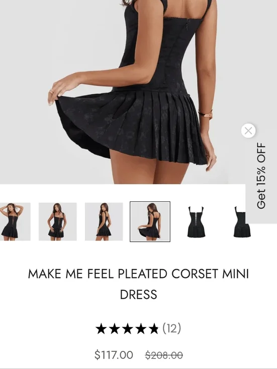 NWOT Dreamy White Lace-Up Corset Mini Dress - Floral Jacquard Size Large - Picture 5 of 5